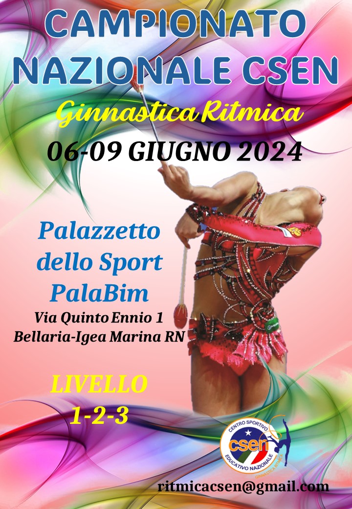 Campionato nazionale ginnastica ritmica csen livello 1-2-3